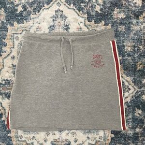 Roots Gray Mini Skirt with Red Stripes